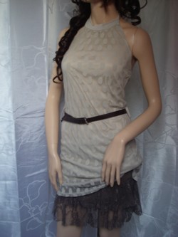 tunique/robe voilé à pois + ceinture