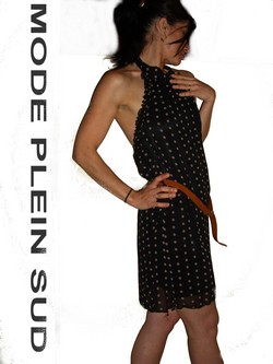 TUNIQUE/ROBE GLAMOUR +CEINTURE A POIS NOIR